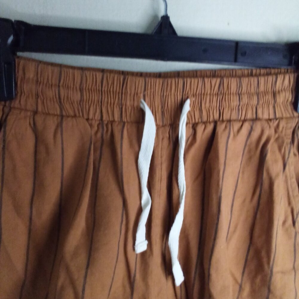 Billbong Shorts Women S Elastic Waist Drawstring Casual Stripe Brown - Picture 7 of 14
